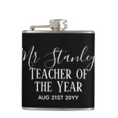 Teacher of the Year Personalized Modern Text Gift Flachmann (Vorderseite)