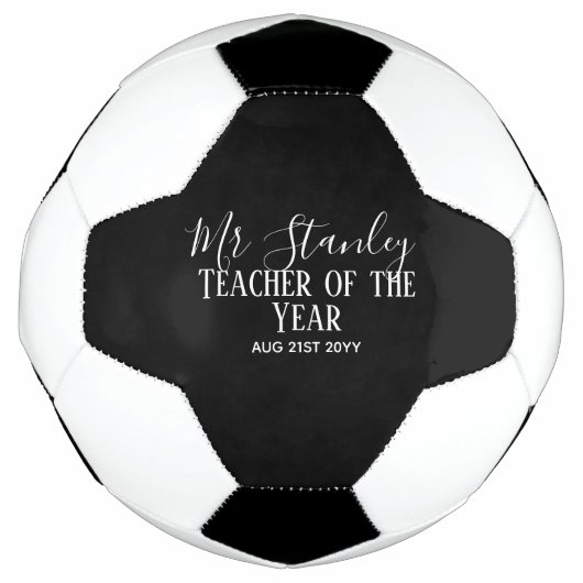 Teacher of the Year Personalized Modern Text Gift Fußball (Vorderseite)