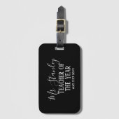 Teacher of the Year Personalized Modern Text Gift Gepäckanhänger (Vorderseite Vertikal)