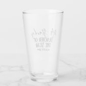 Teacher of the Year Personalized Modern Text Gift Glas (Rückseite)