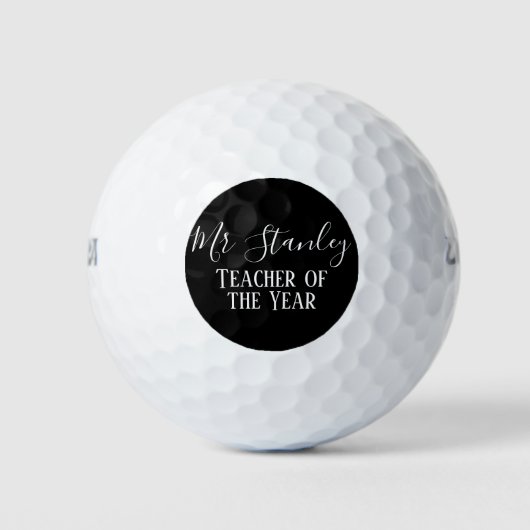 Teacher of the Year Personalized Modern Text Gift Golfball (Vorderseite)