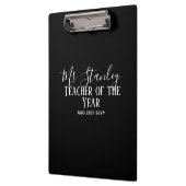 Teacher of the Year Personalized Modern Text Gift Klemmbrett (Links)