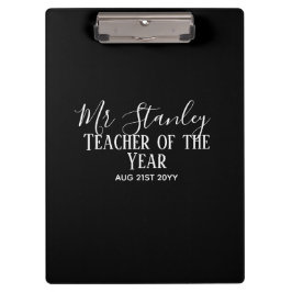 Teacher of the Year Personalized Modern Text Gift Klemmbrett