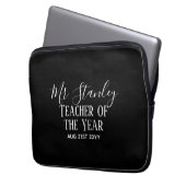 Teacher of the Year Personalized Modern Text Gift Laptopschutzhülle (Vorderseite Links)