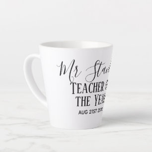 Teacher of the Year Personalized Modern Text Gift Milchtasse