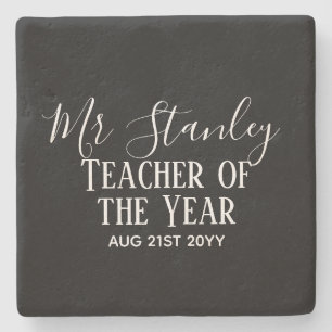Teacher of the Year Personalized Modern Text Gift Steinuntersetzer