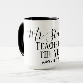 Teacher of the Year Personalized Modern Text Gift Tasse