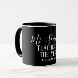 Teacher of the Year Personalized Modern Text Gift Tasse