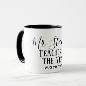 Teacher of the Year Personalized Modern Text Gift Tasse (Vorderseite Links)