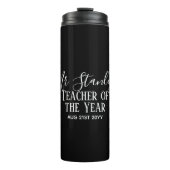 Teacher of the Year Personalized Modern Text Gift Thermosbecher (Vorderseite)