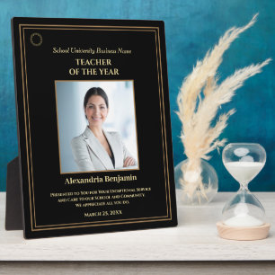 Teacher of the Year Photo Gold Personalize Award Fotoplatte