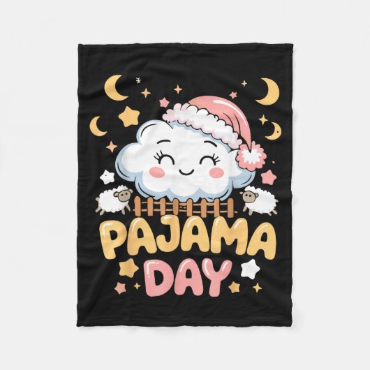 Teacher Pajama Day Shirt, Funny Cloud Sleever Scho Fleecedecke (Vorderseite)