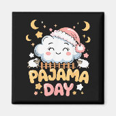 Teacher Pajama Day Shirt, Funny Cloud Sleever Scho Magnet (Vorne)