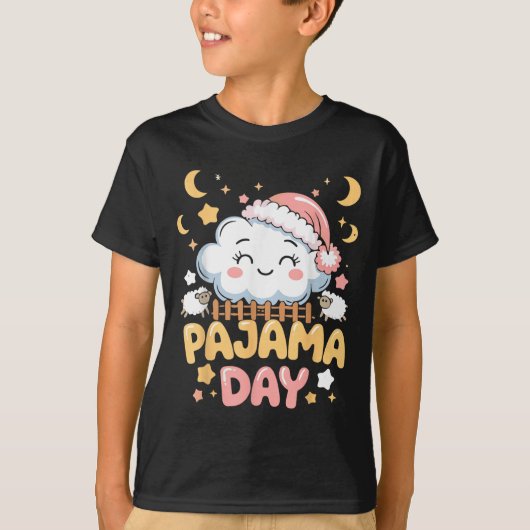 Teacher Pajama Day Shirt, Funny Cloud Sleever Scho T-Shirt (Vorderseite)