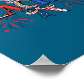Teacher Patriotic 1776 Independence Day Artwork Poster (Ecke)