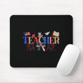 Teacher Patriotic 1776 Independence Day Mousepad (Mit Mouse)