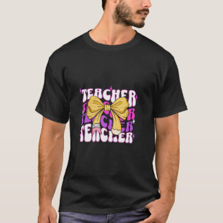 Teacher Pencil Bow Niedlich Girly School Coquette T-Shirt