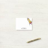 Teacher Pencil Spaceship Rocket School Post-it Klebezettel (Auf Schreibtisch)