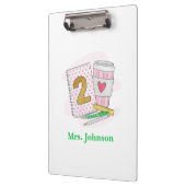 Teacher Pink Notebook-Kaffee der zweiten Klasse Klemmbrett (Links)