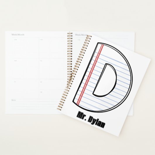 Teacher Planner – Notebook Paper Initial Planer (Anzeige)