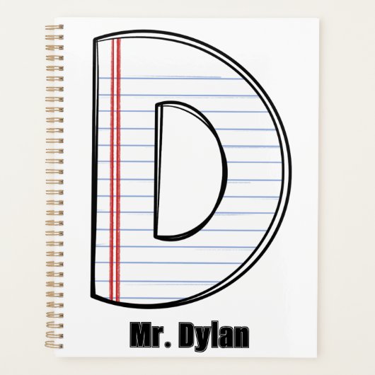 Teacher Planner – Notebook Paper Initial Planer (Vorderseite)
