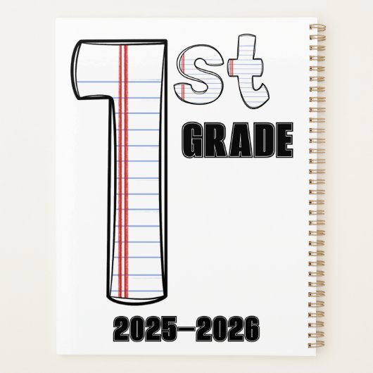 Teacher Planner – Notebook Paper Initial Planer (Rückseite)