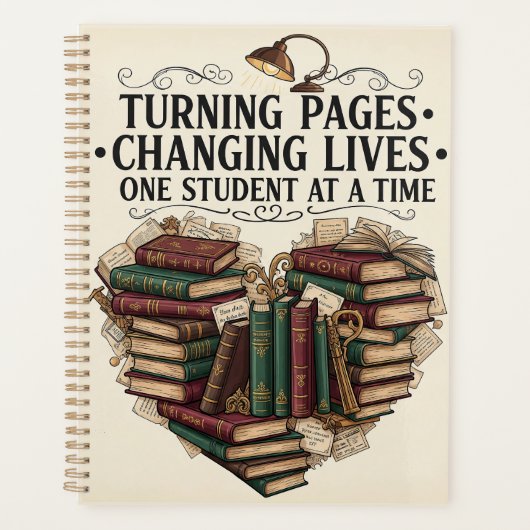 Teacher Planner | Turning Pages Book Heart Planer (Vorderseite)