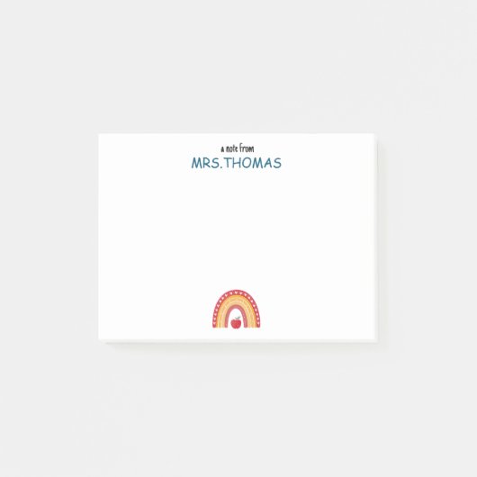 Teacher Post-it Notes – Personalized Rainbow Desig Post-it Klebezettel (Vorderseite)