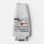 Teacher Pride Text Design-Red Apple Flaschenkühler (Vorderseite)