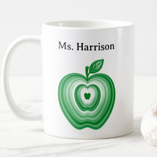 Teacher Professor Custom Name Green Apple Gift Kaffeetasse