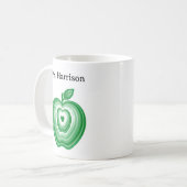 Teacher Professor Custom Name Green Apple Gift Kaffeetasse (Vorderseite Links)