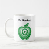 Teacher Professor Custom Name Green Apple Gift Kaffeetasse (Links)
