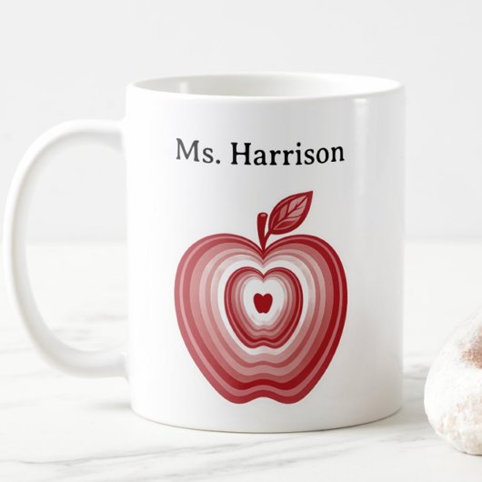 Teacher Professor Custom Name Red Apple Gift Kaffeetasse