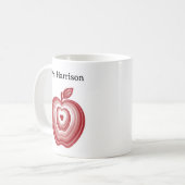 Teacher Professor Custom Name Red Apple Gift Kaffeetasse (Vorderseite Links)