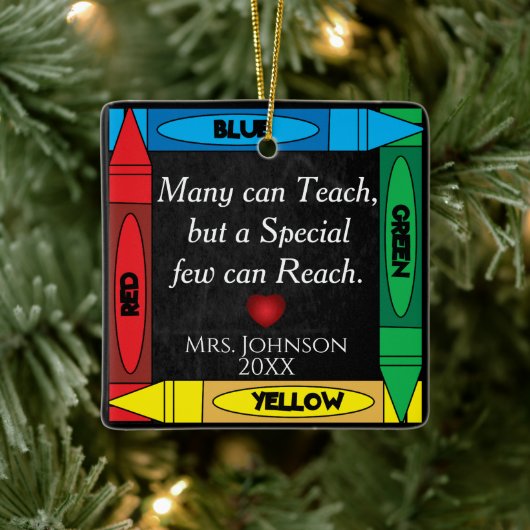 Teacher Quote #2 - Personalisieren Keramikornament (Baum)