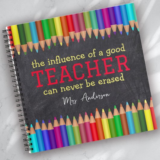 Teacher Quote Chalkboard Pencils Aufwertung Notizblock