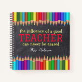 Teacher Quote Chalkboard Pencils Aufwertung Notizblock (Vorderseite)