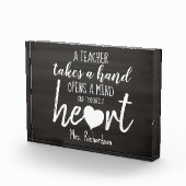 Teacher Quote Heart Personalisiert Fotoblock (Rechts)
