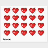 Teacher Red Apple Heart Shape Sticker (Blatt)