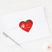 Teacher Red Apple Heart Shape Sticker (Umschlag)