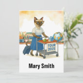 Teacher  retirement 2025 for cat lovers einladung (Stehend Vorderseite)