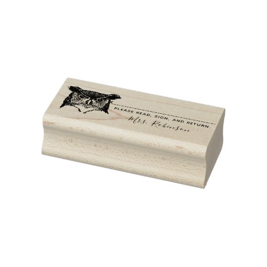 Teacher Rubber Briefmarke Personalisiert Owl Gummistempel (Stempel)