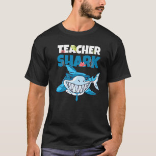 Teacher Shark Blue lächelnd Sharp Teeth Fish T-Shirt