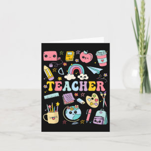 Teacher Shirt Groovy Lehrer zurück zur Schule für  Karte