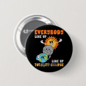 Teacher Solar Eclipse 8. April 2024 Niedliches Wet Button (Vorne & Hinten)