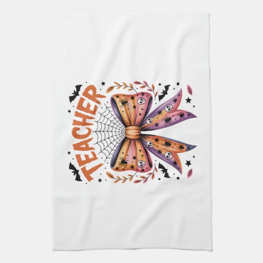Teacher Spooky Halloween Geschirrtuch (Vertikal)