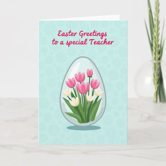 Teacher Spring Bouquet Easter Card Karte (Vorderseite)