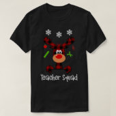 Teacher Squad Christmas Reindeer Gift Buffalo Plai T-Shirt (Design vorne)