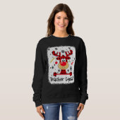 Teacher Squad Cute Red Plaid Reindeer Snow  Christ Sweatshirt (Vorne ganz)