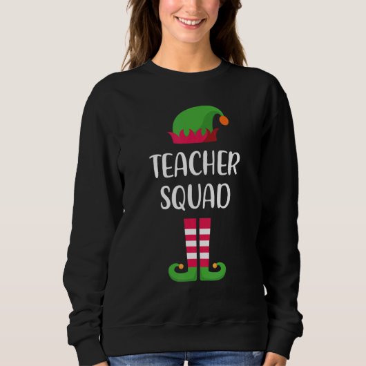 Teacher Squad Elf Family Matching Group Christmas Sweatshirt (Vorderseite)